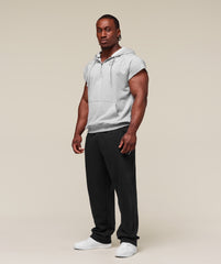 Legacy 1/4 Zip Cap Sleeve Hoodie Light Grey Core Marl
