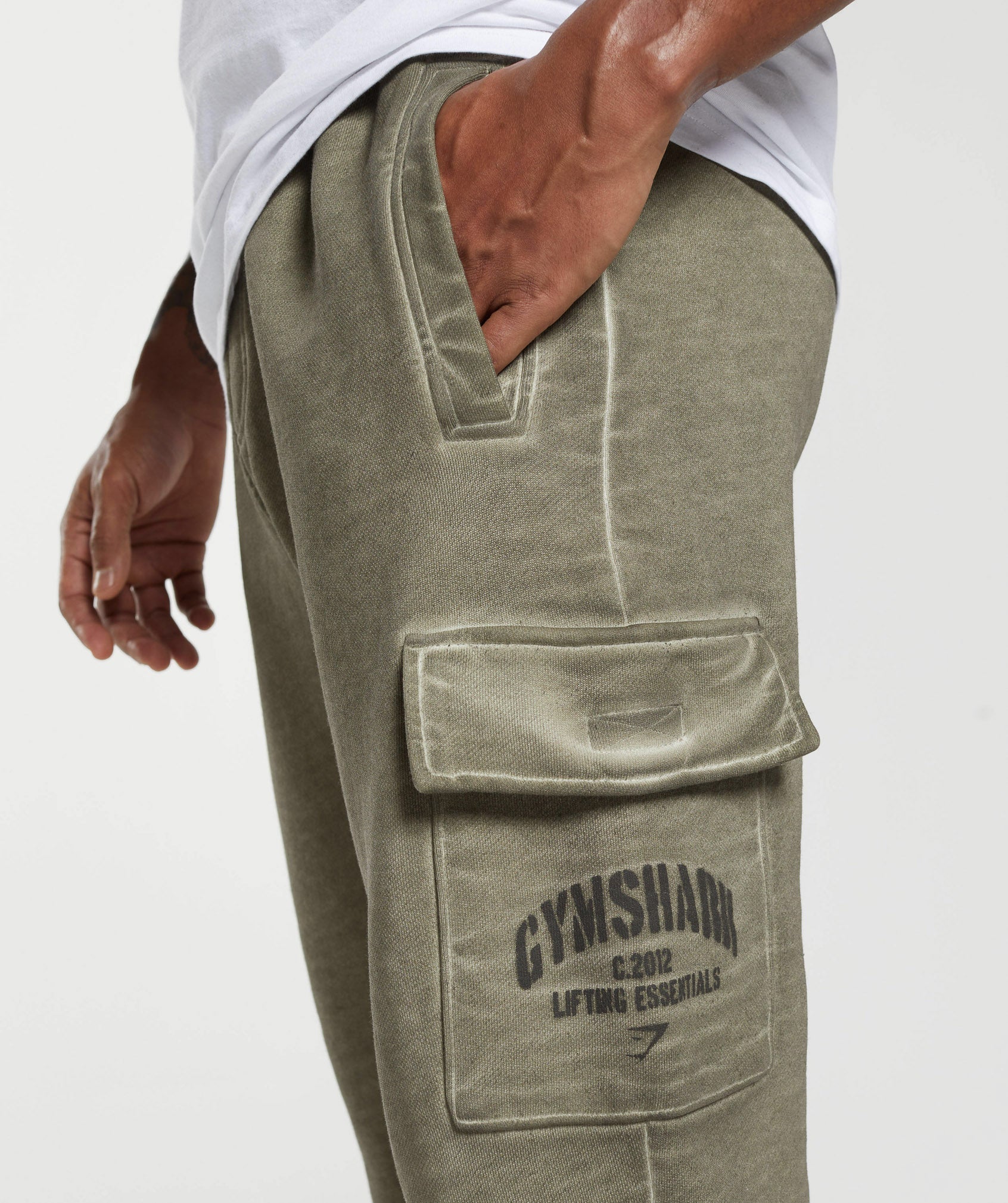 Heavyweight Washed Cargo Joggers Utility Green
