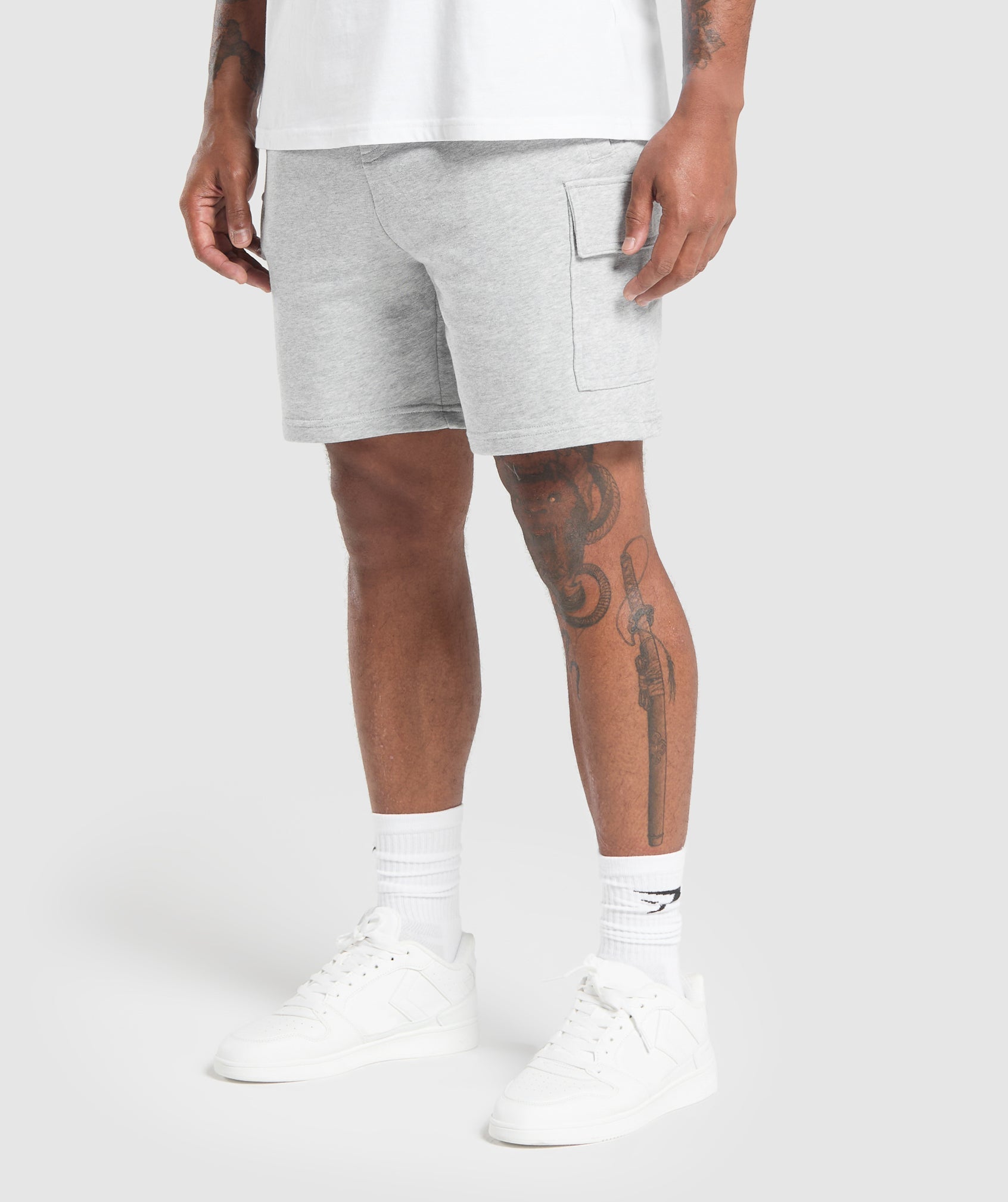 Rest Day Essentials Cargo 7" Shorts Light Grey Core Marl