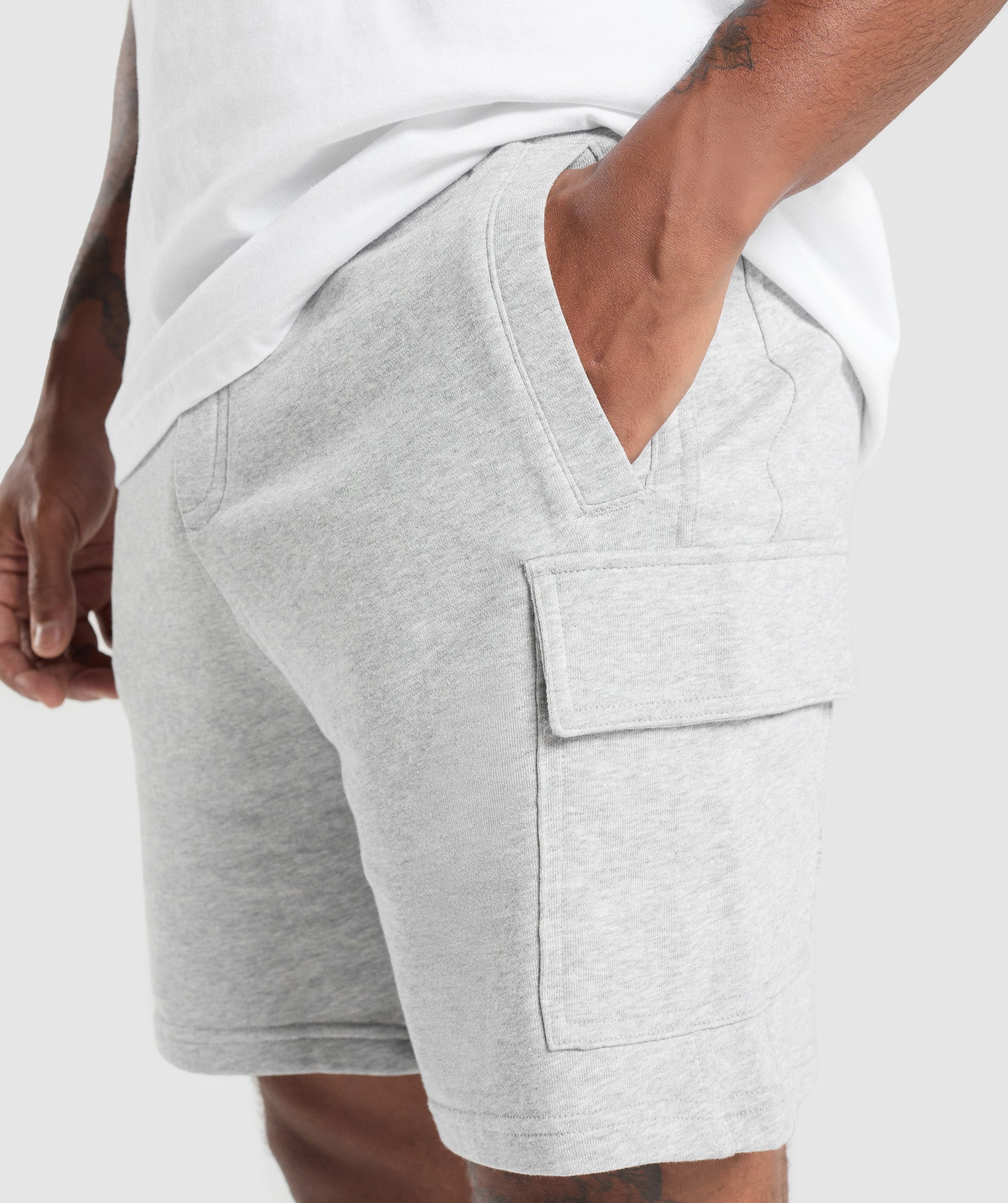 Rest Day Essentials Cargo 7" Shorts Light Grey Core Marl