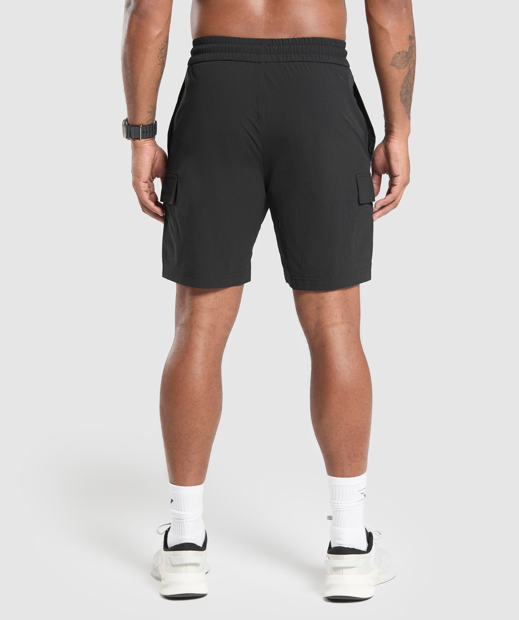 Stretch Woven Cargo Shorts Black