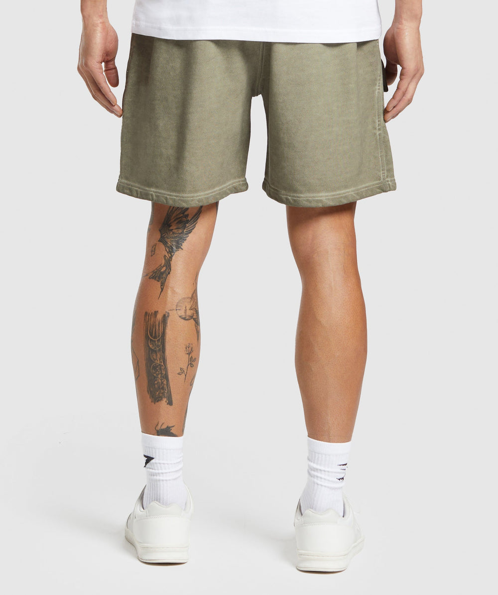 Heavyweight Washed Cargo Shorts Utility Green