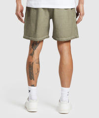 Heavyweight Washed Cargo Shorts Utility Green