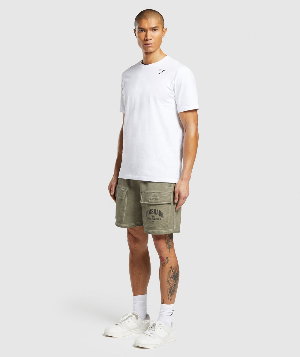 Heavyweight Washed Cargo Shorts Utility Green