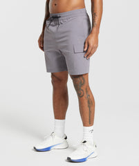 Stretch Woven Cargo Shorts Medium Grey