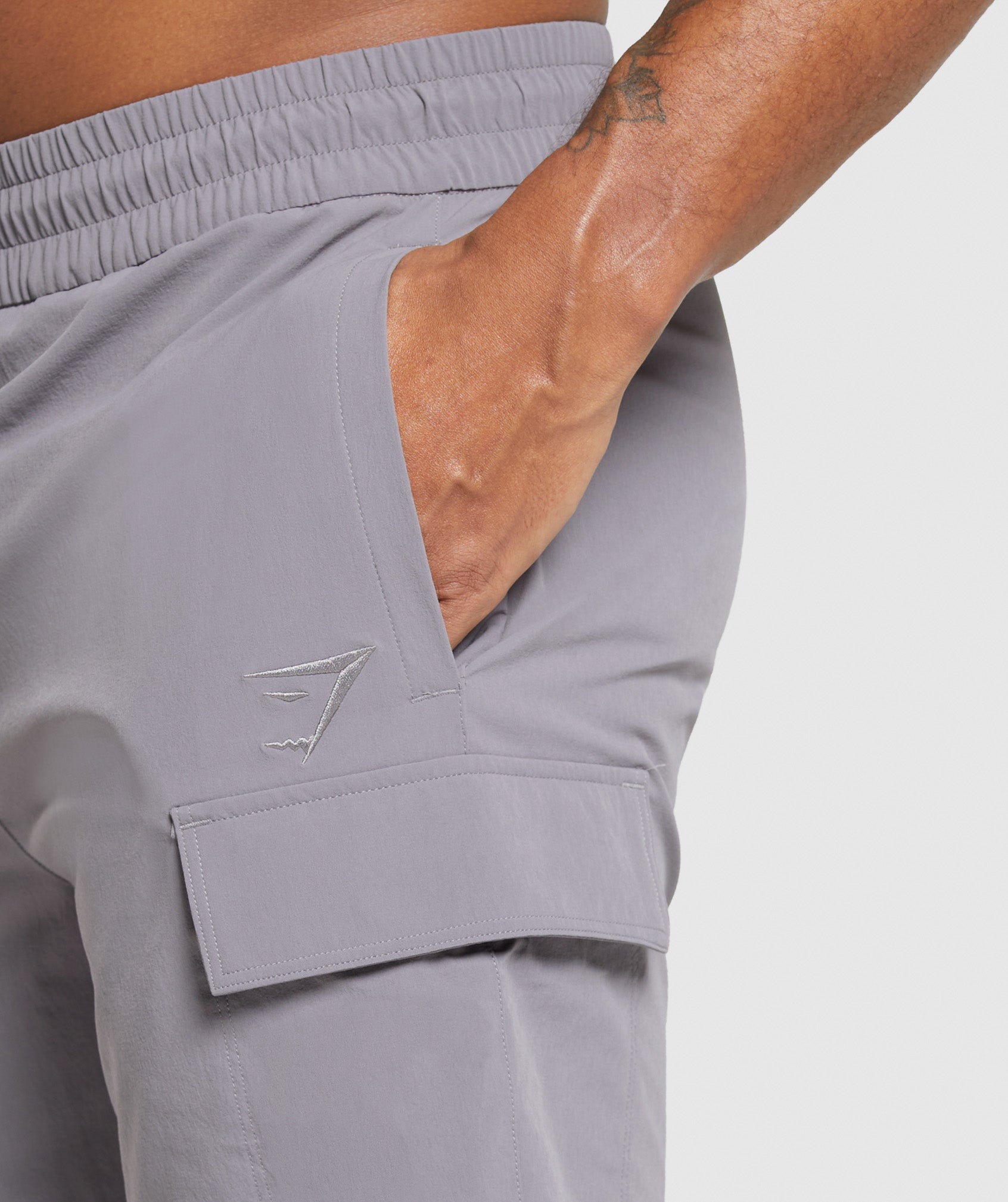 Stretch Woven Cargo Shorts Medium Grey