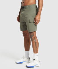 Stretch Woven Cargo Shorts Base Green