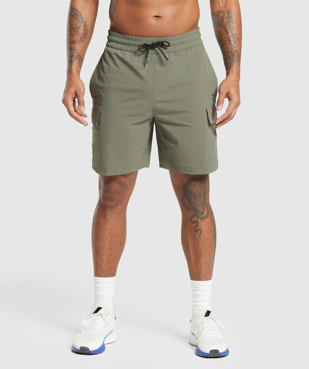 Stretch Woven Cargo Shorts Base Green