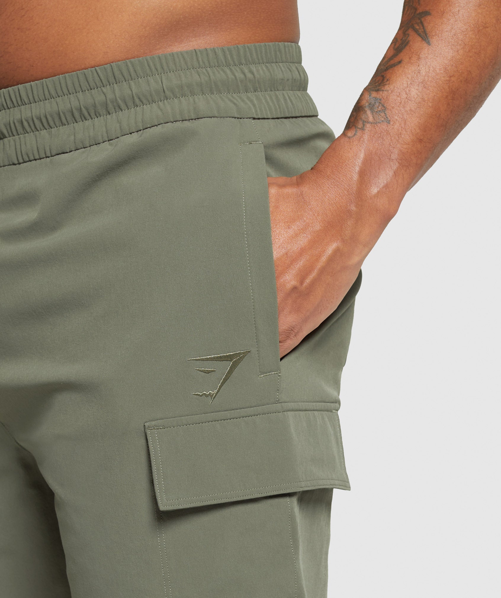 Stretch Woven Cargo Shorts Base Green