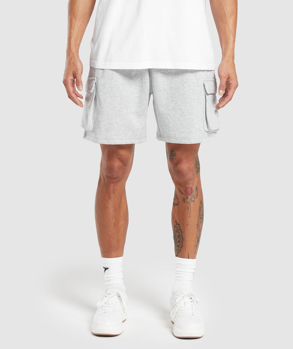 Crest Cargo Shorts Light Grey Marl