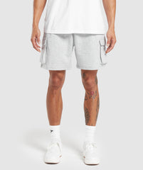 Crest Cargo Shorts Light Grey Marl