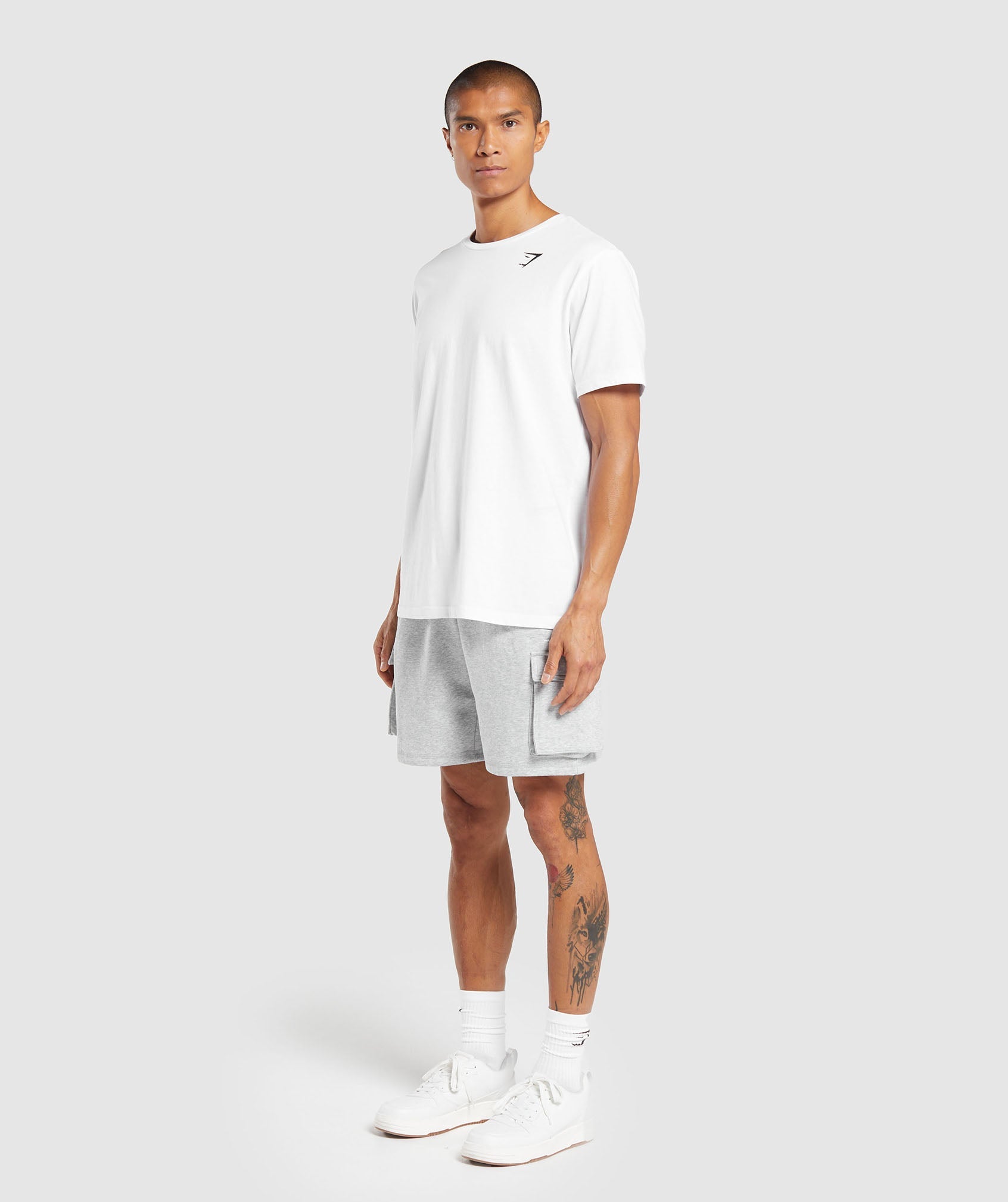Crest Cargo Shorts Light Grey Marl