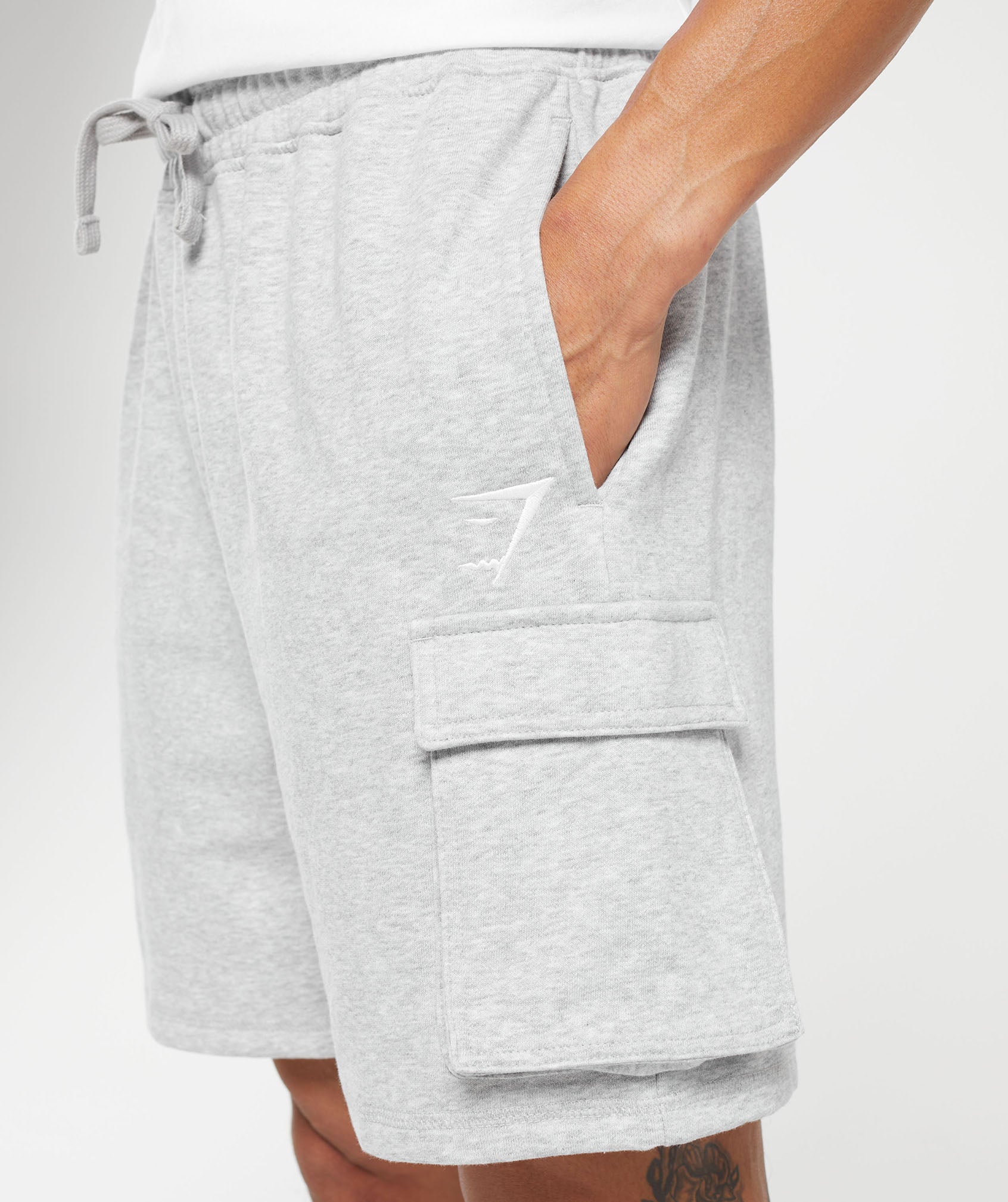 Crest Cargo Shorts Light Grey Marl