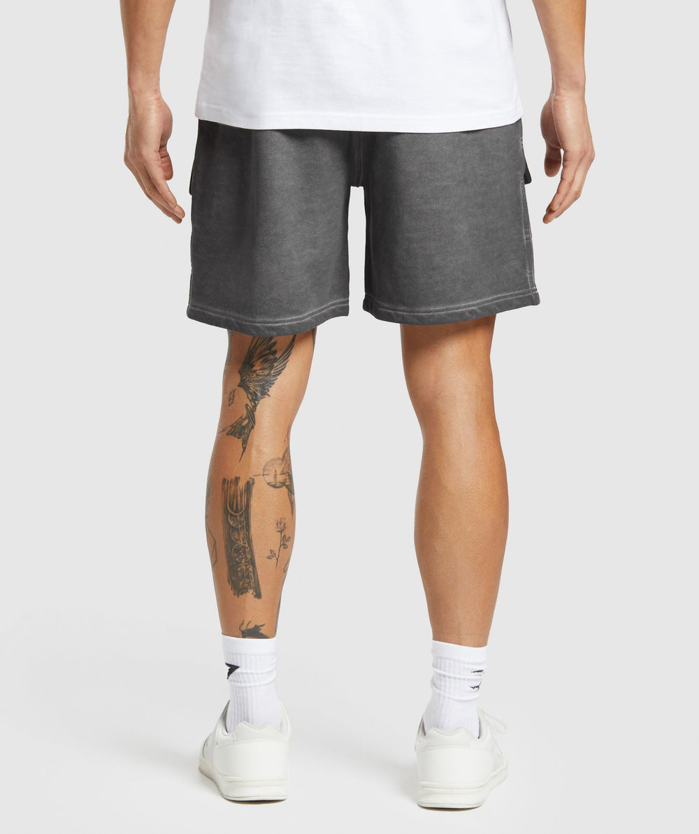 Heavyweight Washed Cargo Shorts Black