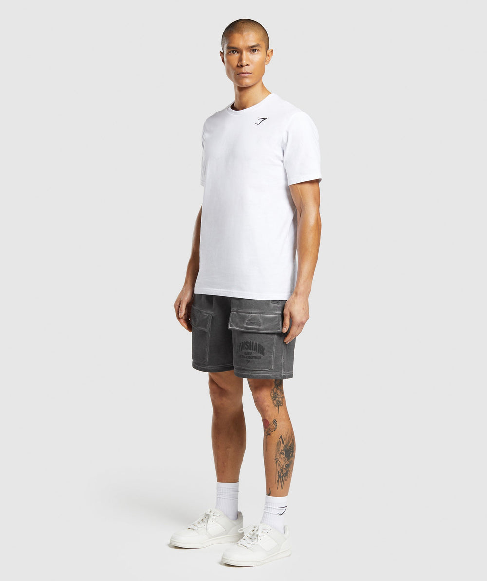 Heavyweight Washed Cargo Shorts Black