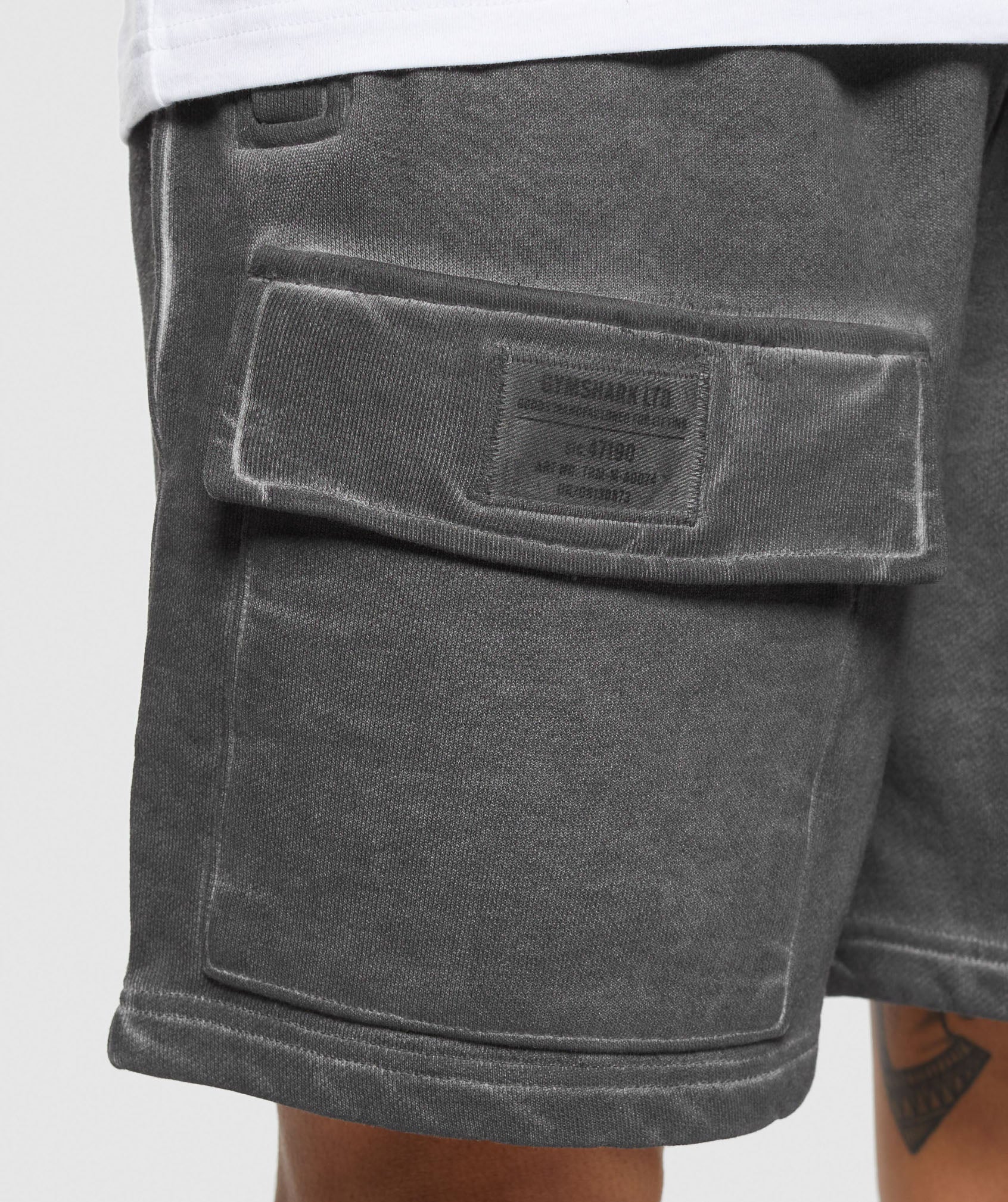Heavyweight Washed Cargo Shorts Black