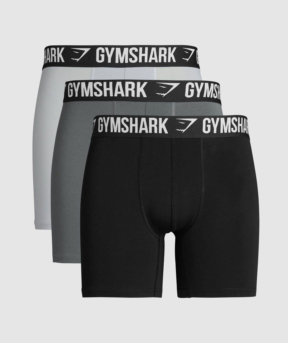 Long Boxer Brief 3PK Black/Pitch Grey/Light Grey