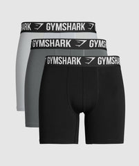 Long Boxer Brief 3PK Black/Pitch Grey/Light Grey