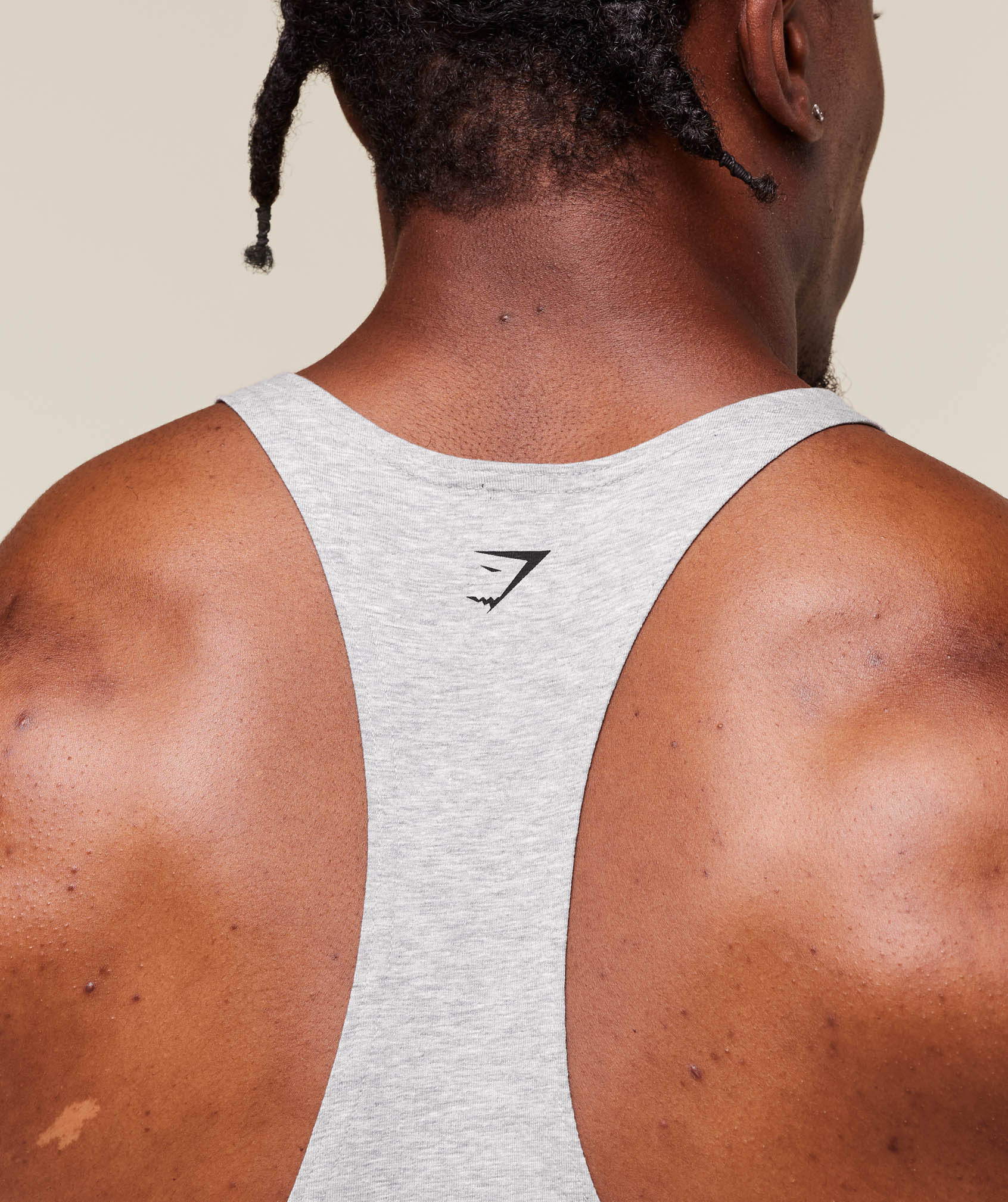 Double Bicep Stringer Light Grey Core Marl