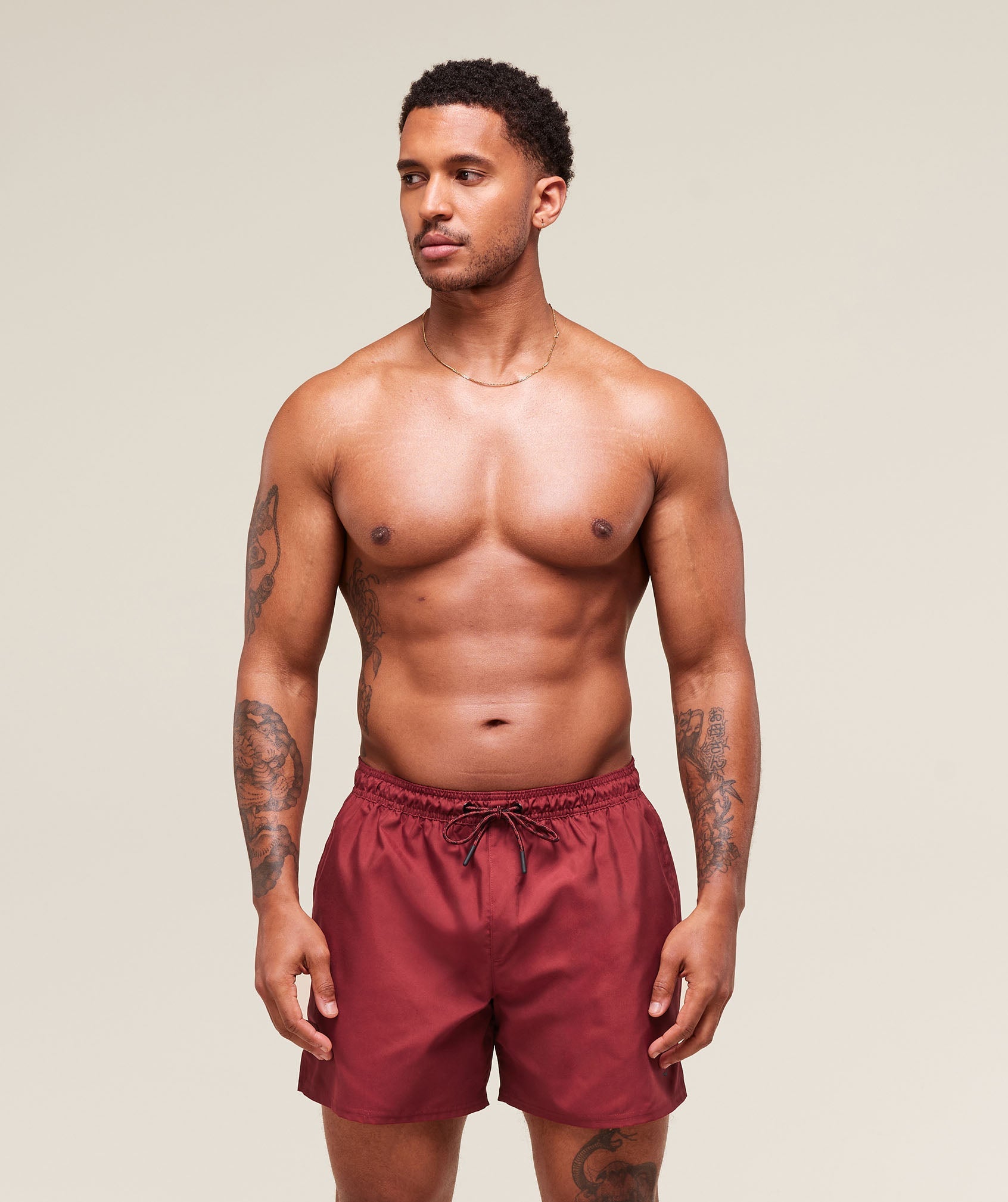5" Swim Shorts Sets Red