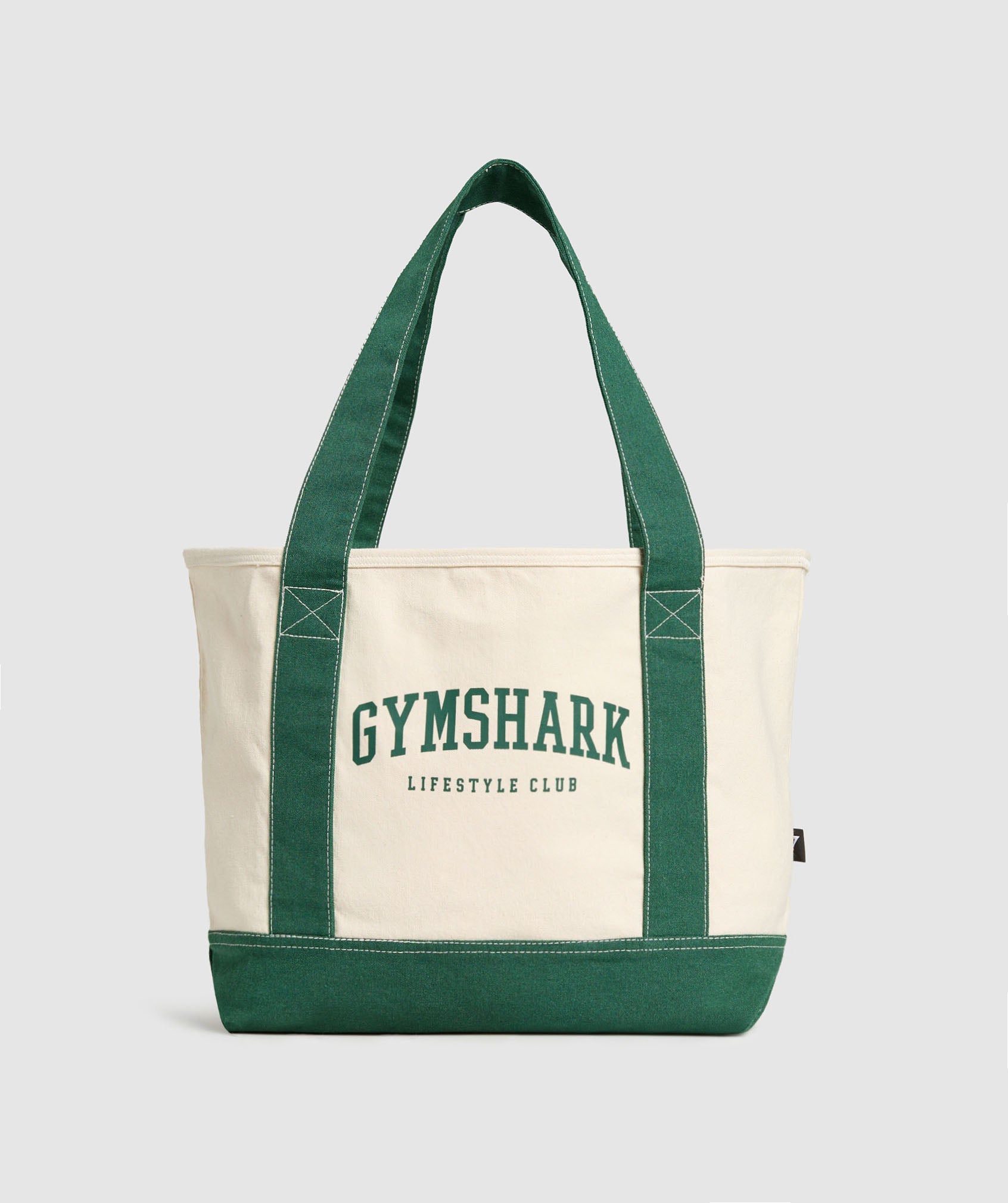 Collegiate Oversized Tote Oat White/Classic Green