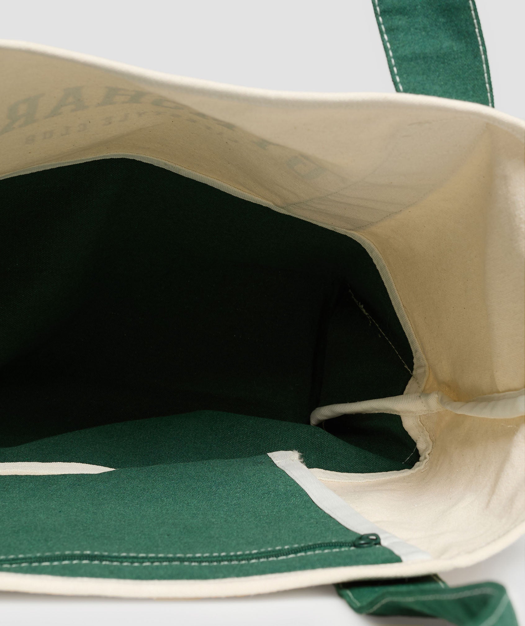 Collegiate Oversized Tote Oat White/Classic Green