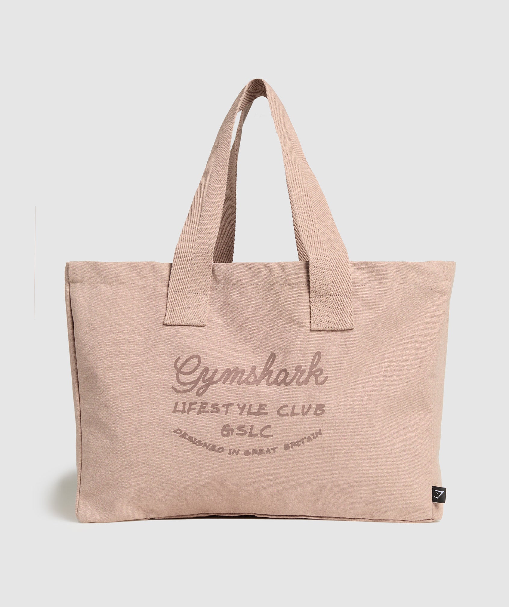 Script Oversized Tote Muted Pink