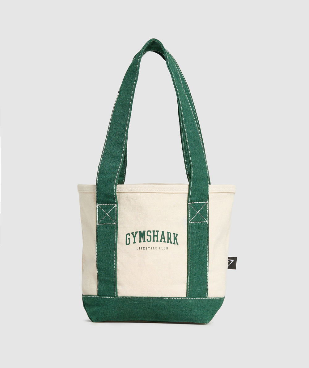 Collegiate Mini Tote Oat White/Classic Green