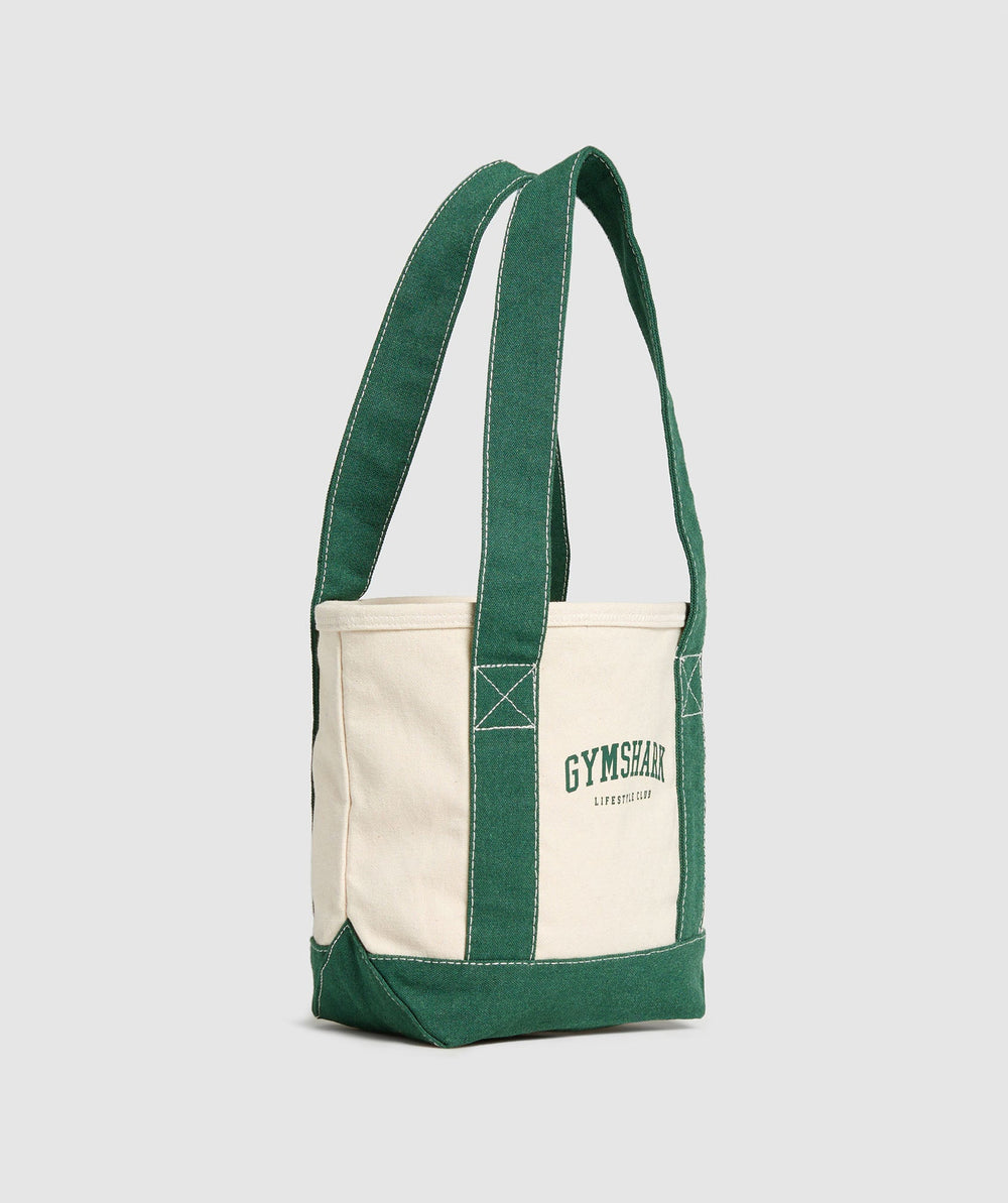 Collegiate Mini Tote Oat White/Classic Green