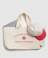 Weight Plate Oversized Tote Oat White/Carmine Red