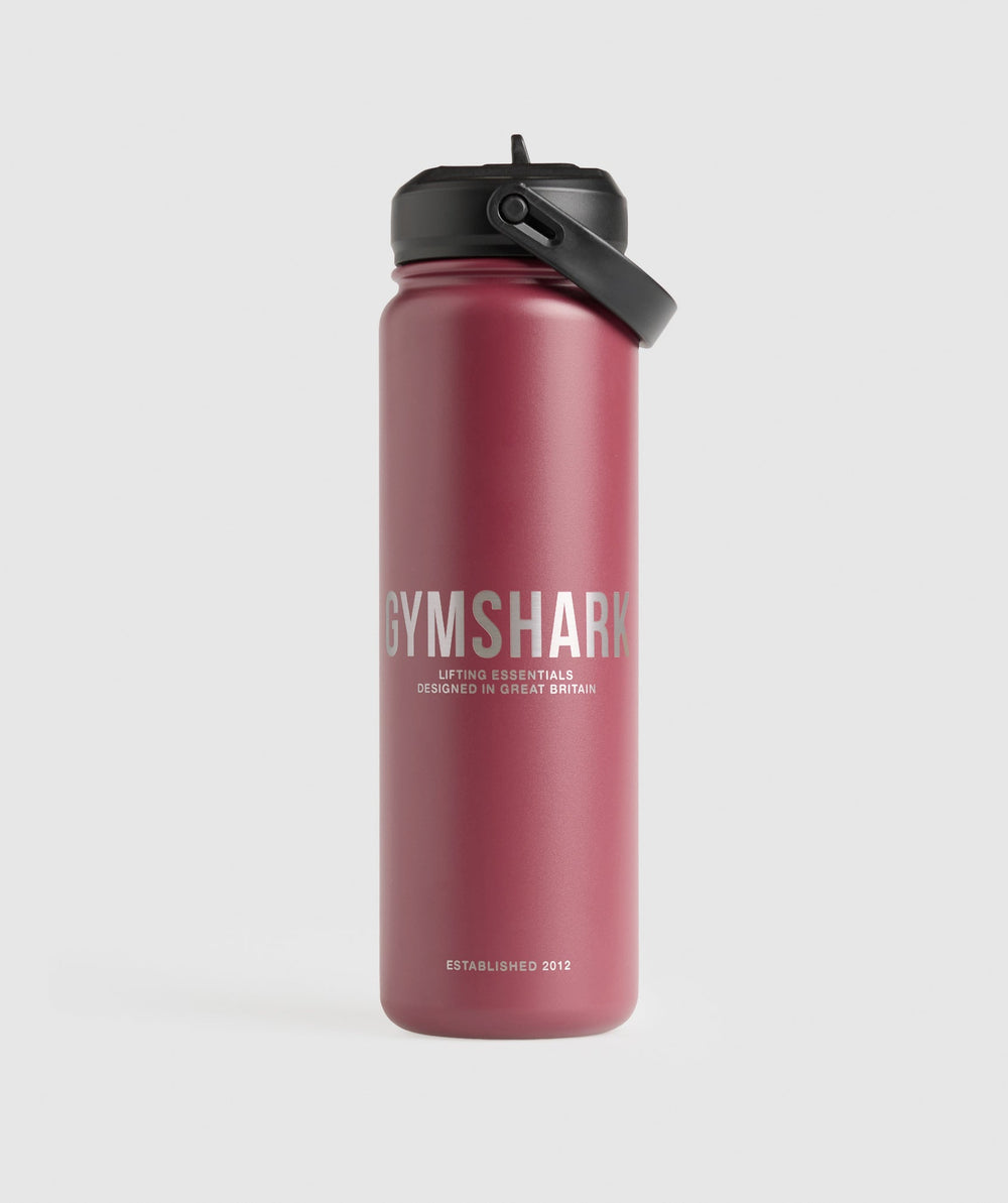 Metal Insulated Straw Bottle 700ml Washed Berry Pink