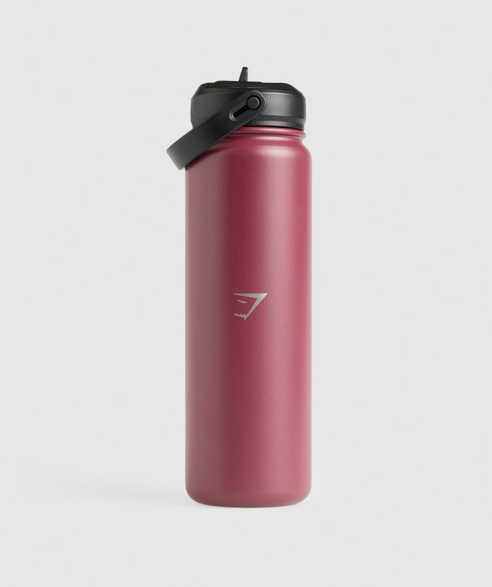 Metal Insulated Straw Bottle 700ml Washed Berry Pink
