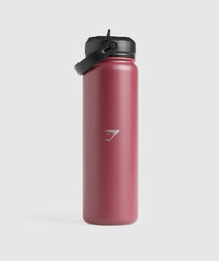 Metal Insulated Straw Bottle 700ml Washed Berry Pink