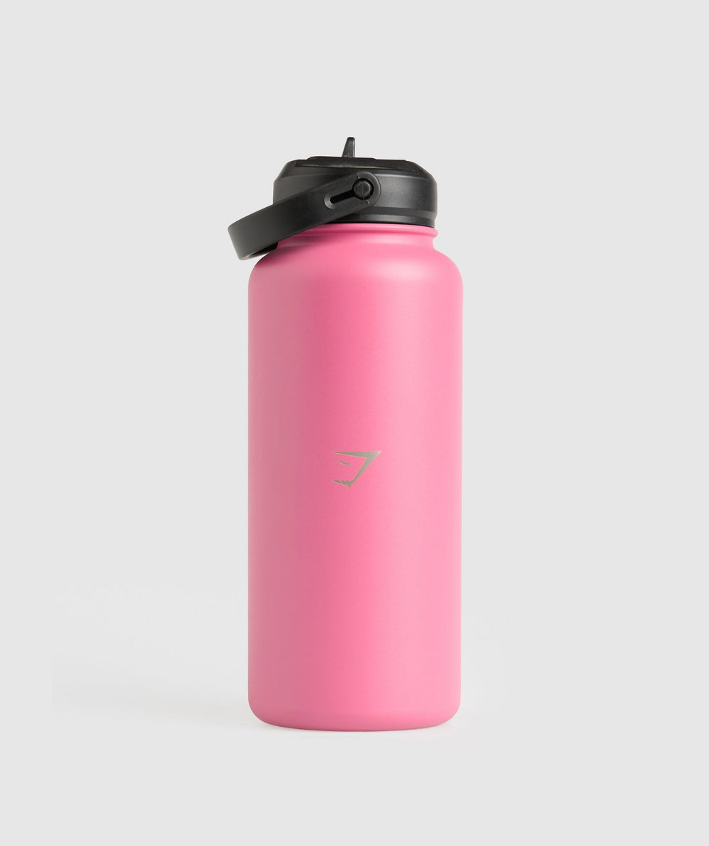 Metal Insulated Straw Bottle 1L Sunset Pink