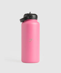 Metal Insulated Straw Bottle 1L Sunset Pink