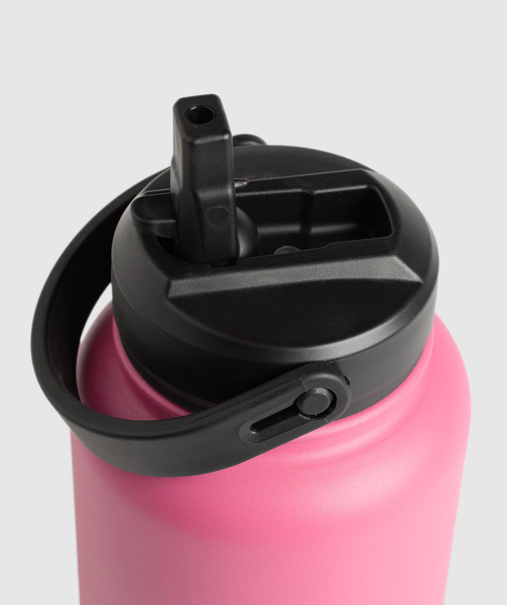 Metal Insulated Straw Bottle 1L Sunset Pink