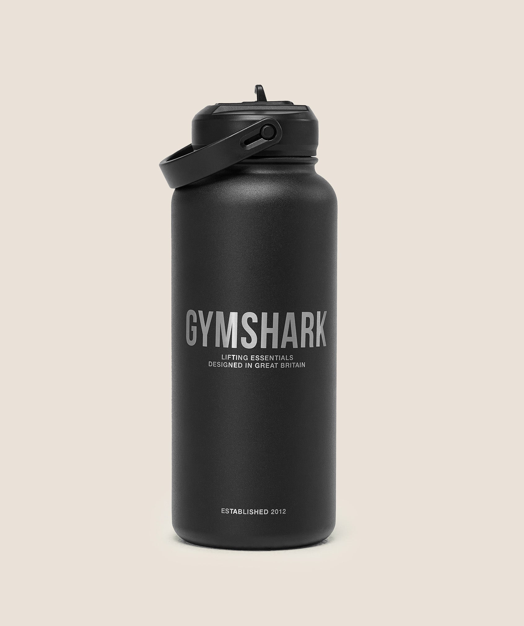 Metal Insulated Straw Bottle 1L Black