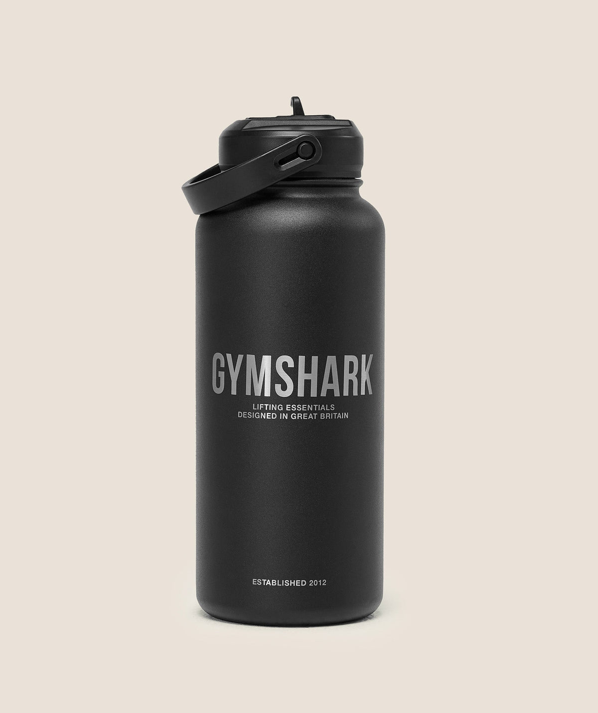 Metal Insulated Straw Bottle 1L Black