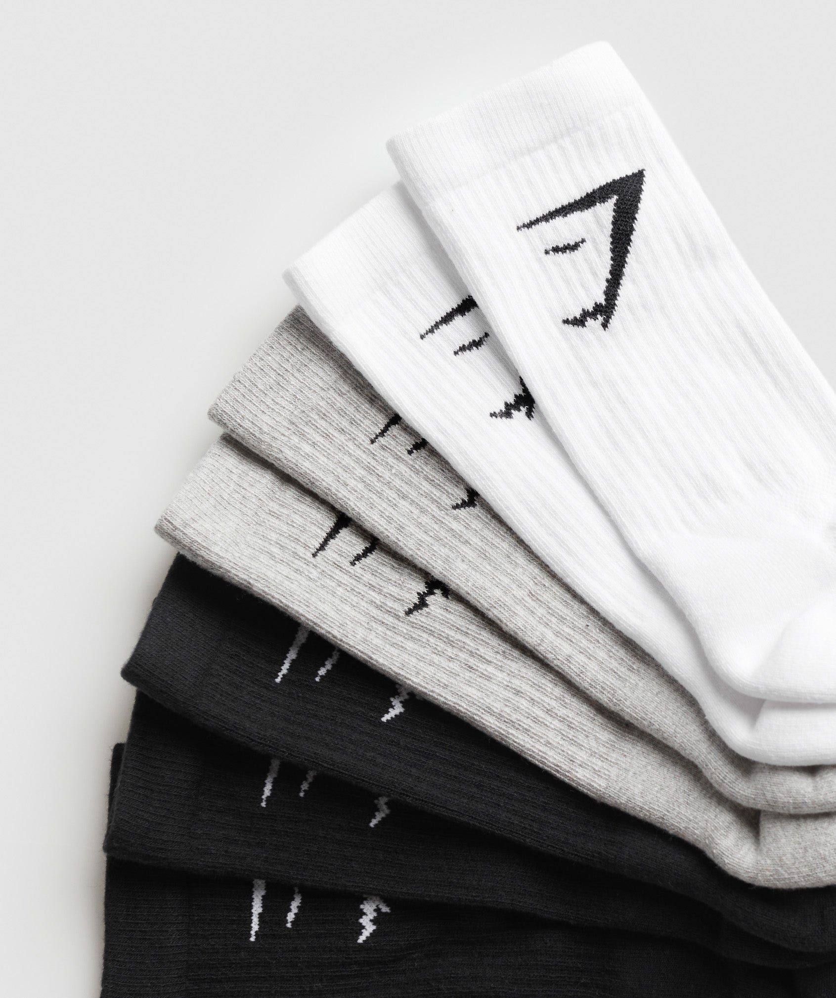 Crew Socks 7pk White/Light Grey Core Marl/Black