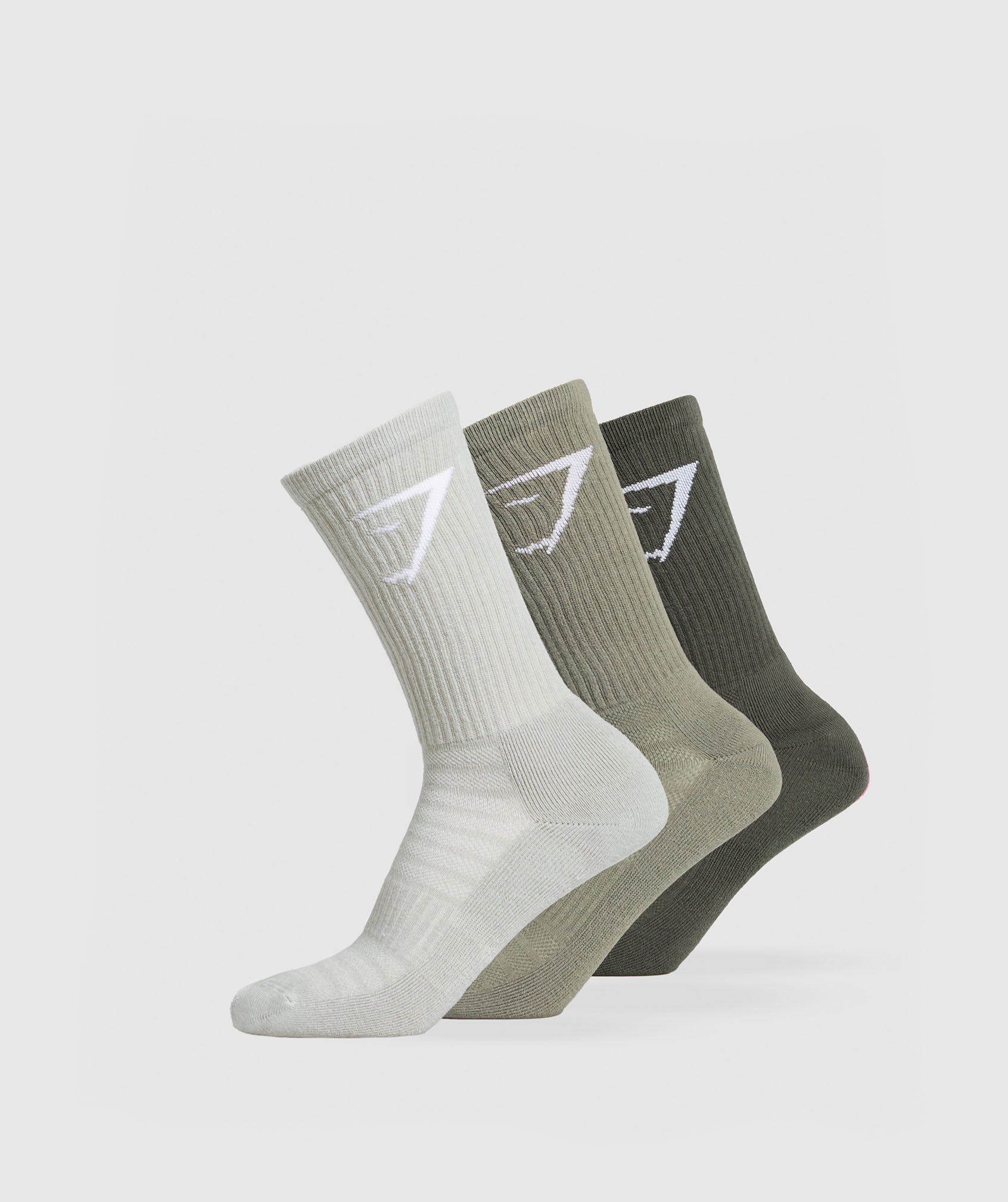 Crew Socks 3pk Strength Green/Utility Green/Stone Grey