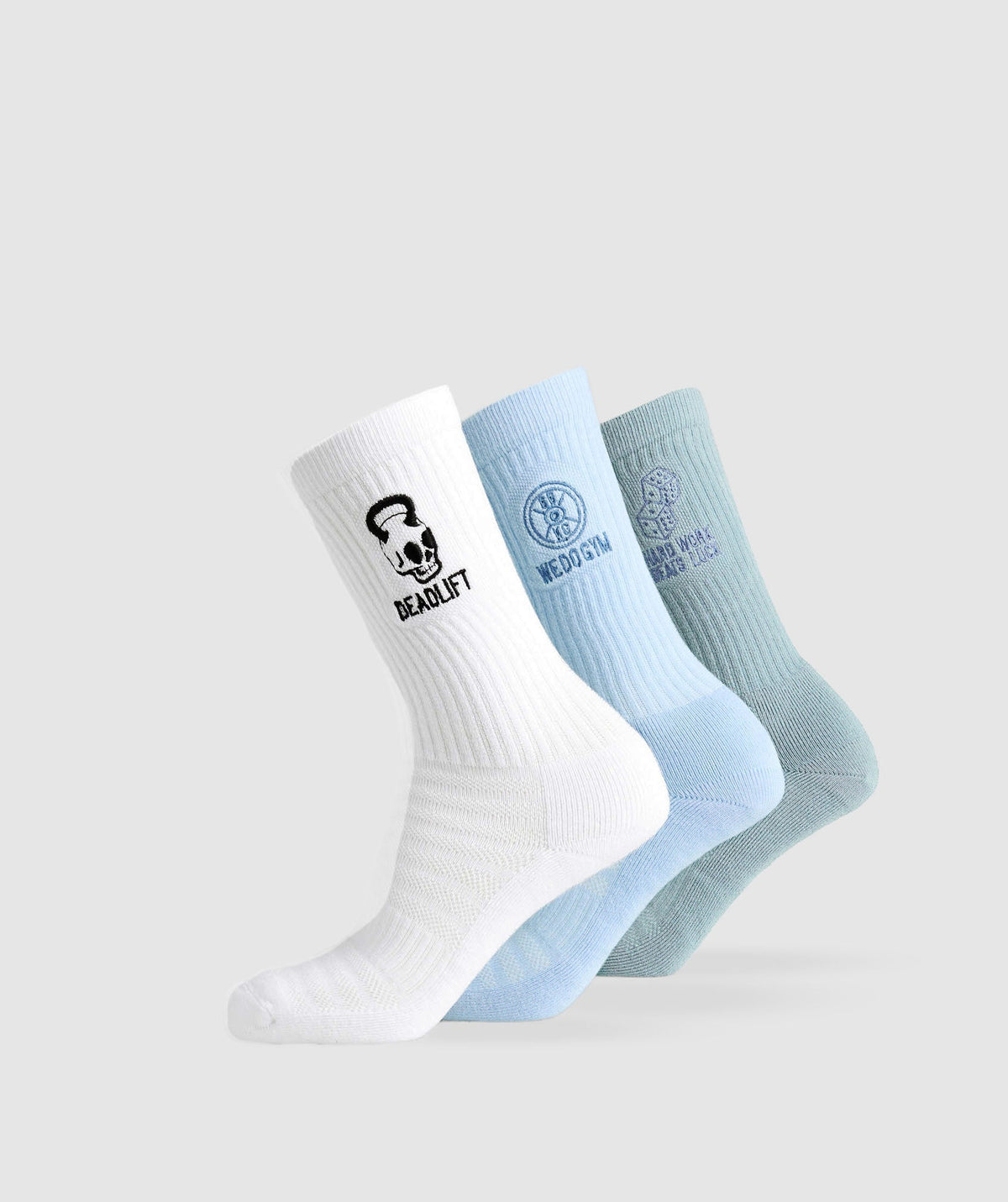 Character Crew Sock 3pk White/Gentle Blue/Rest Blue