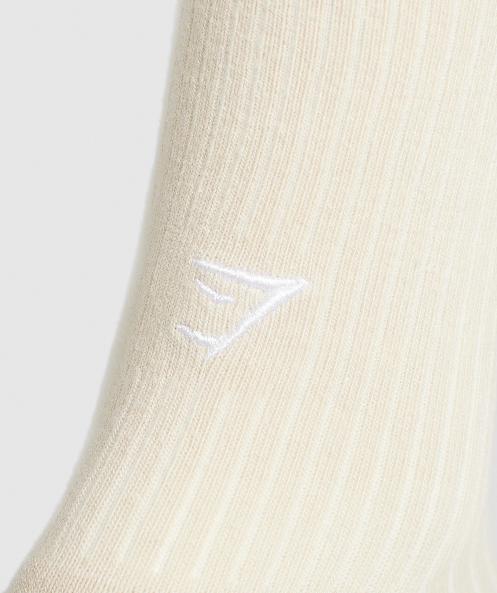 Frill Crew Single Sock Cream Beige/Soft White