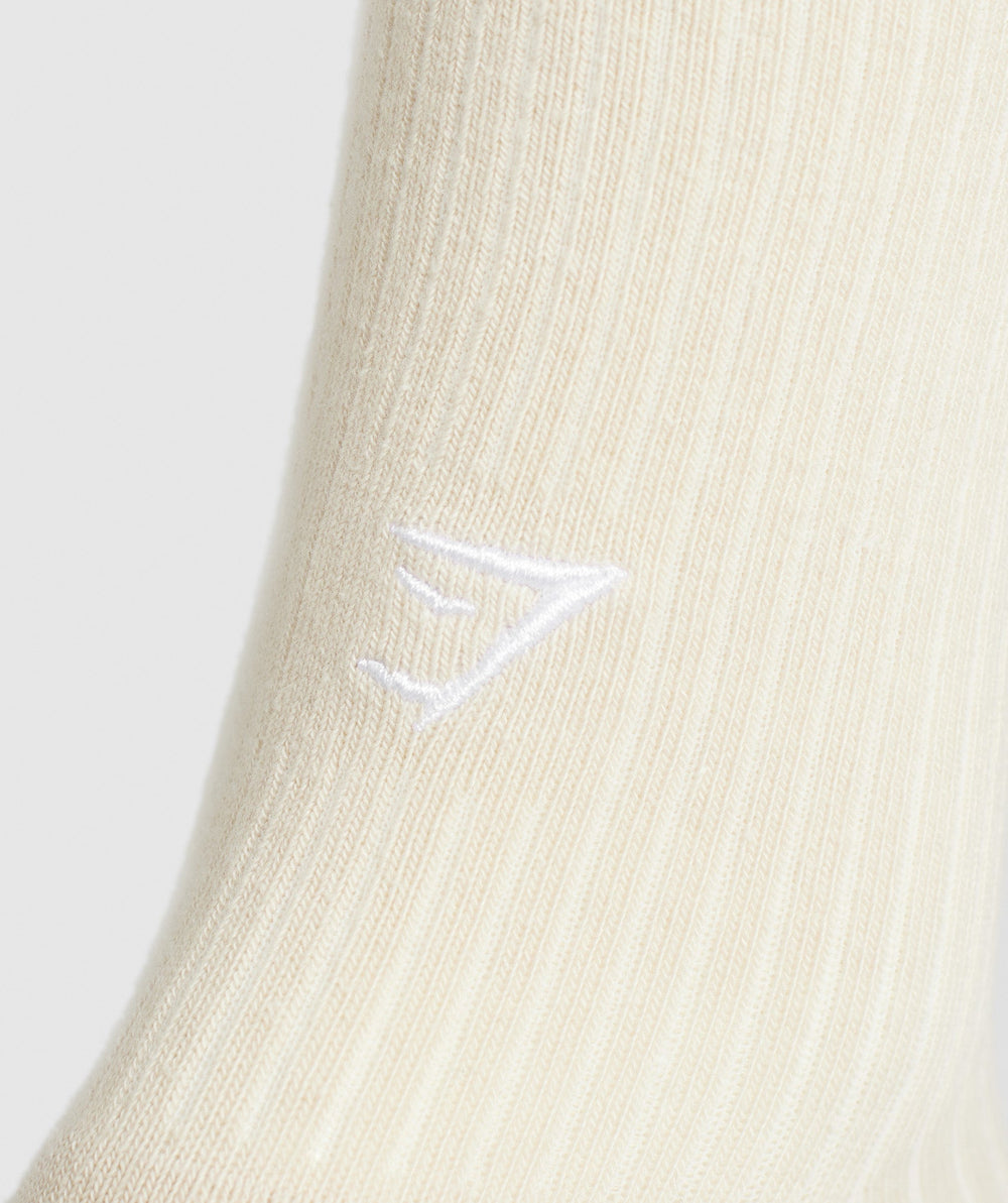Frill Crew Single Sock Cream Beige/Soft White