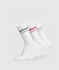 Trucker Crew Sock 3pk White/Titanium Blue/Conditioning Red/Deep Fawn Brown