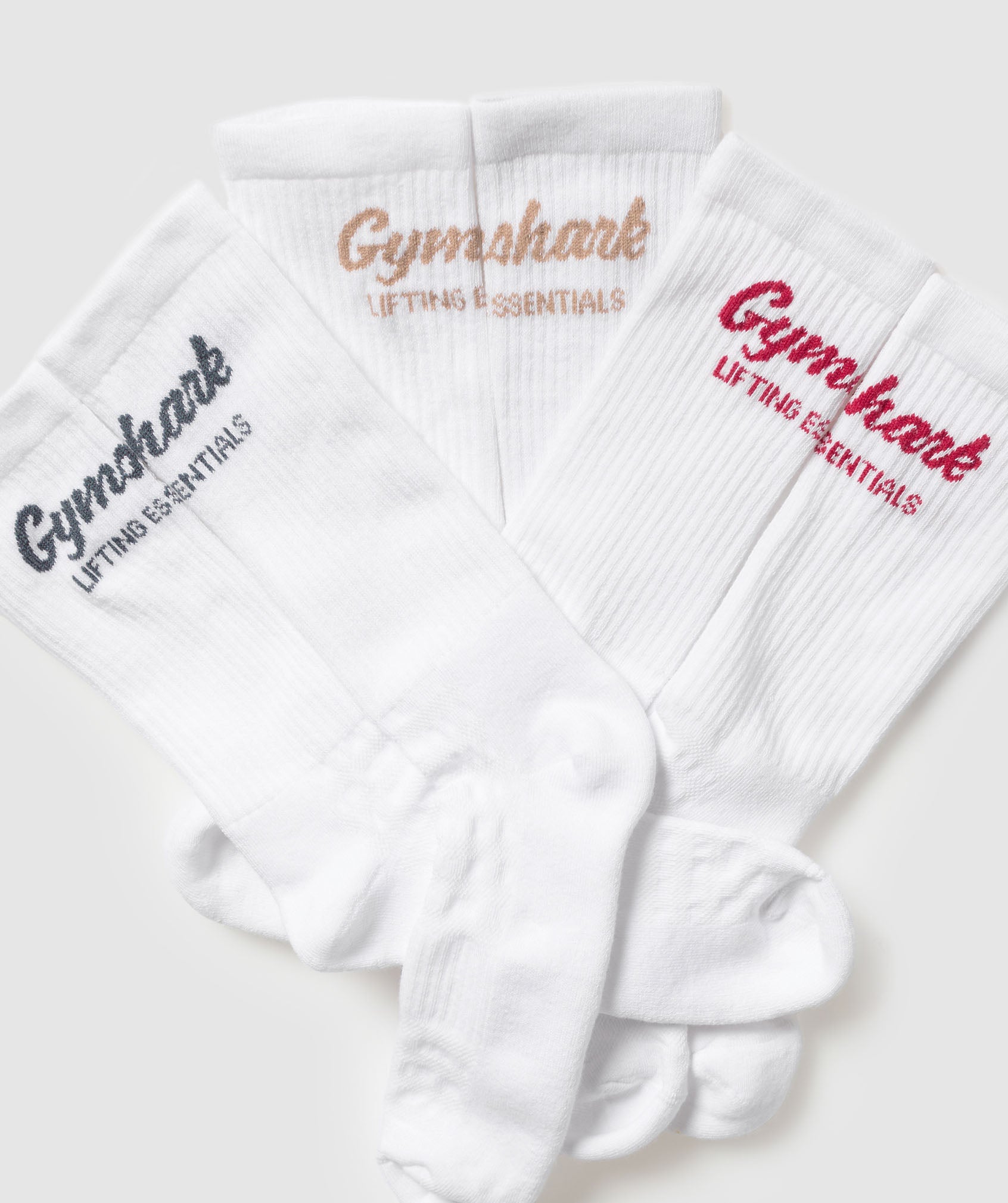 Trucker Crew Sock 3pk White/Titanium Blue/Conditioning Red/Deep Fawn Brown