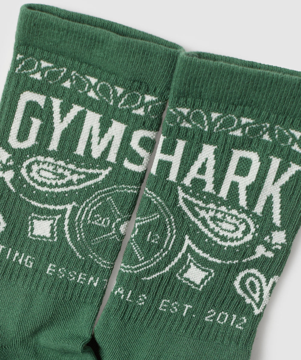 Bandana Crew Sock Classic Green