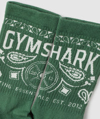 Bandana Crew Sock Classic Green