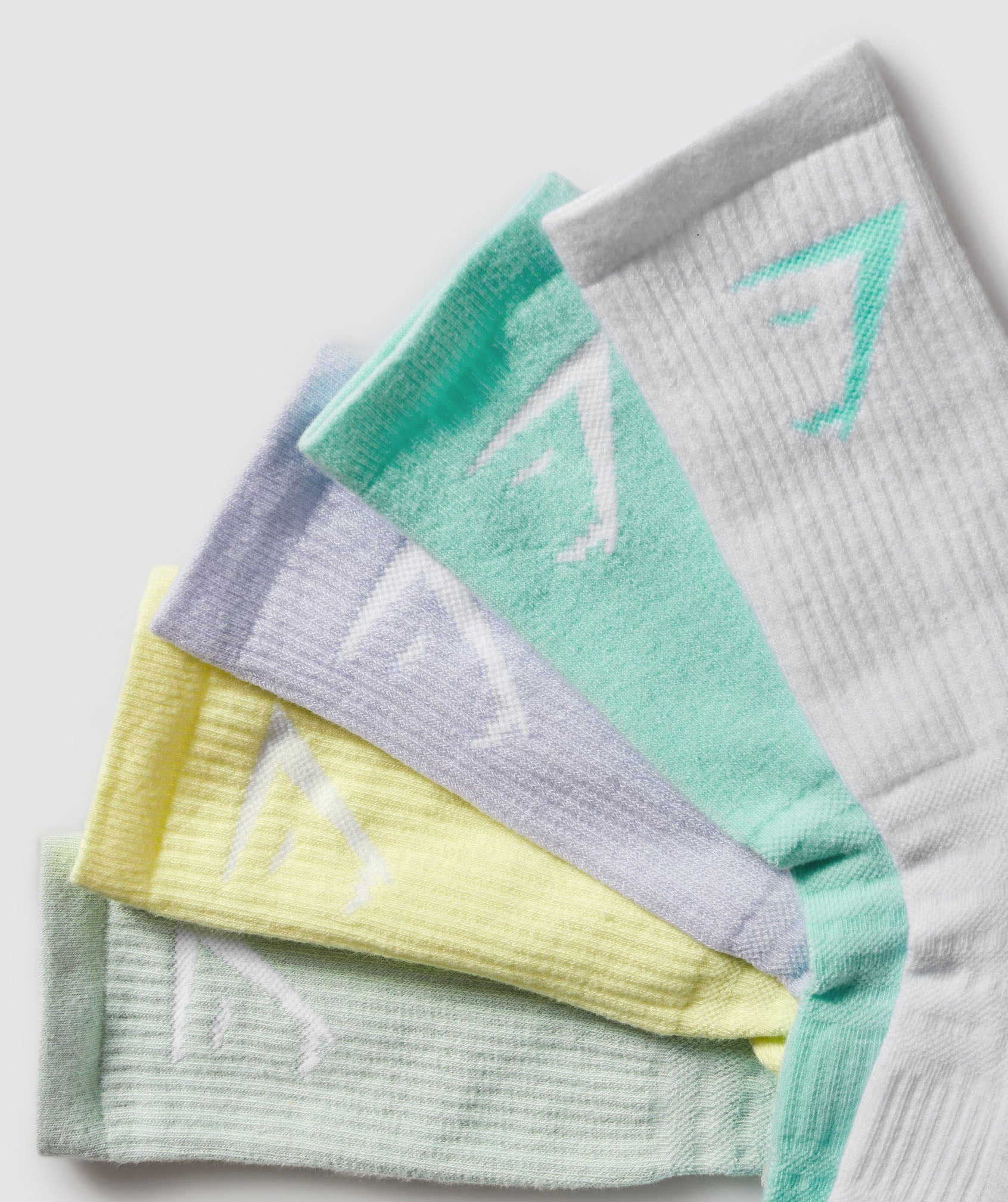 Crew Socks 5pk Pop Turquoise/Fresh Lilac/Morning Blue/Refresh Yellow/White