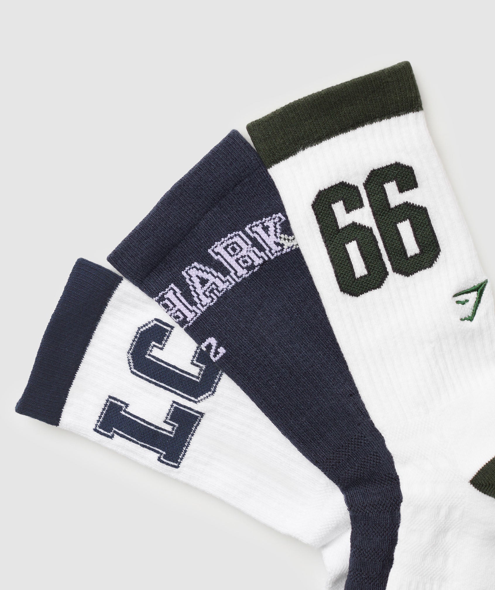 Collegiate Crew Socks 3pk White/Heavy Blue/Trail Green