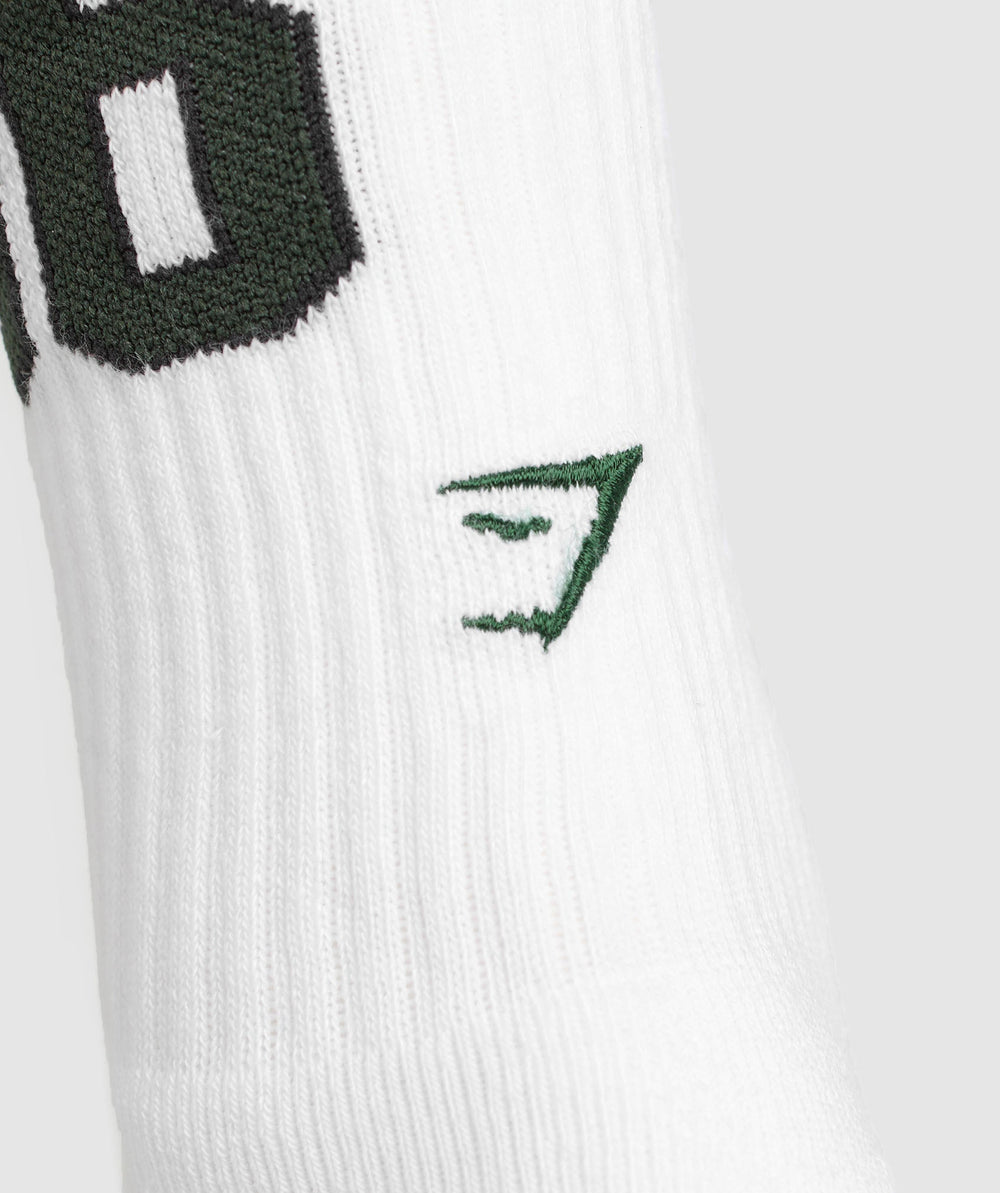 Collegiate Crew Socks 3pk White/Heavy Blue/Trail Green